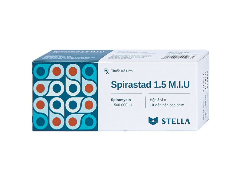 Thuốc kháng sinh Spirastad 1.5 M.I.U (3 vỉ x 10 viên/hộp)