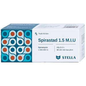 Thuốc kháng sinh Spirastad 1.5 M.I.U (3 vỉ x 10 viên/hộp)