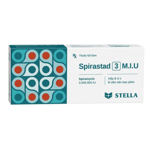 Thuốc kháng sinh Spirastad 3 M.I.U (2 vỉ x 5 viên/hộp)