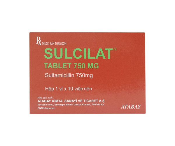 Thuốc kháng sinh Sulcilat 750mg (10 viên/hộp)