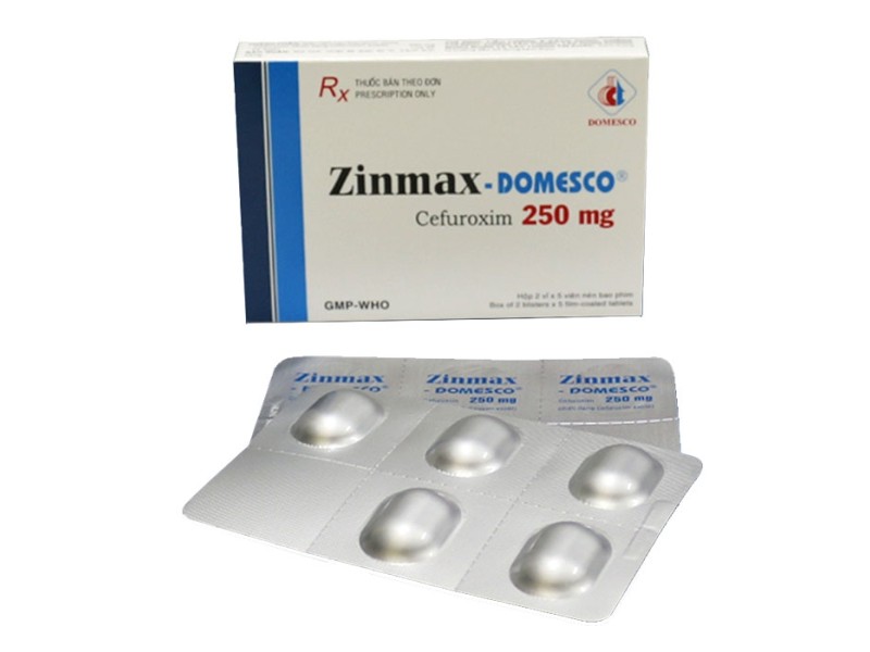 Thuốc kháng sinh Zinmax 250mg DMC (2 vỉ x 5 viên/hộp)