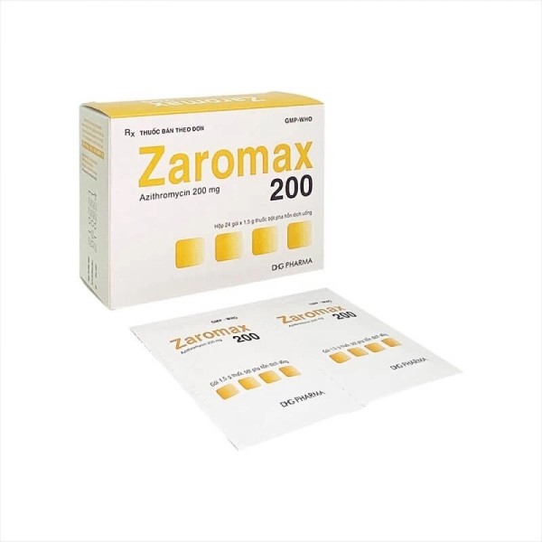 Thuốc kháng sinh Zaromax 200mg DHG (24 gói/hộp)