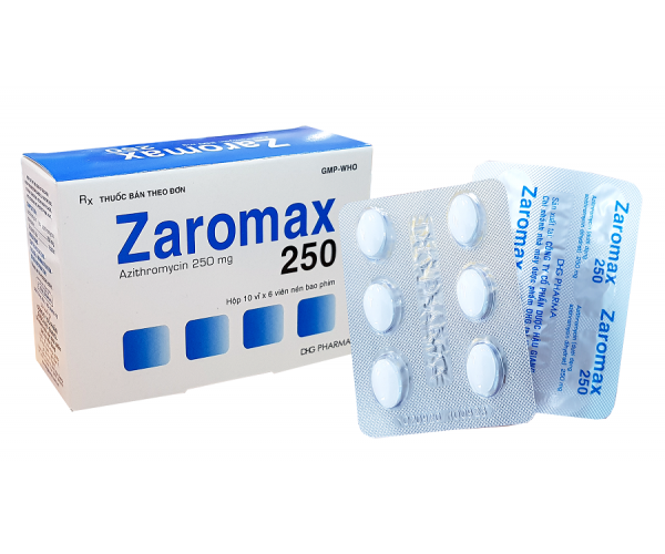 Thuốc kháng sinh Zaromax 250 (10 vỉ x 6 viên/hộp)