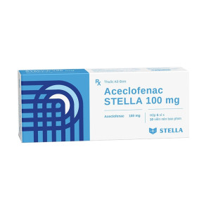 Thuốc giảm đau, kháng viêm Aceclofenac Stella 100mg (5 vỉ x 10 viên/hộp)