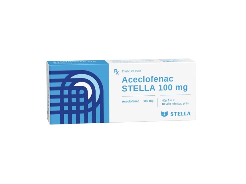 Thuốc giảm đau, kháng viêm Aceclofenac Stella 100mg (5 vỉ x 10 viên/hộp)