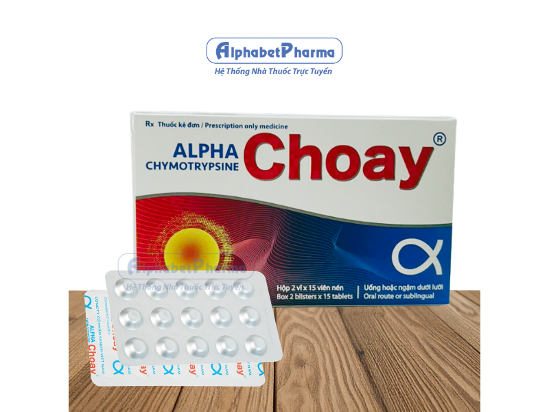 Thuốc kháng viêm chống phù nề Alphachymotrypsine Choay (2 vỉ x 15 viên/hộp)