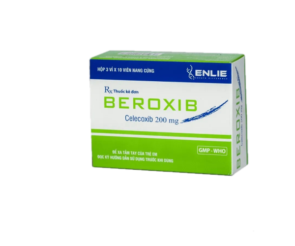 Thuốc giảm đau, kháng viêm Beroxib 200mg Enlie (3 vỉ x 10 viên/hộp)