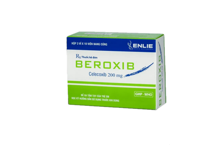 Thuốc giảm đau, kháng viêm Beroxib 200mg Enlie (3 vỉ x 10 viên/hộp)