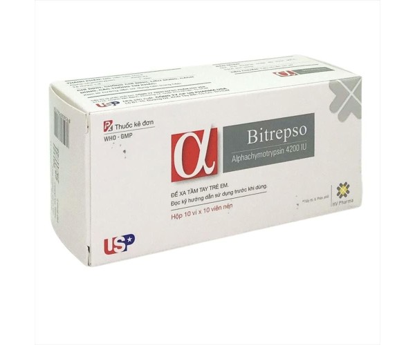 Thuốc kháng viêm chống phù nề Bitrepso (10 vỉ x 10 viên/hộp)