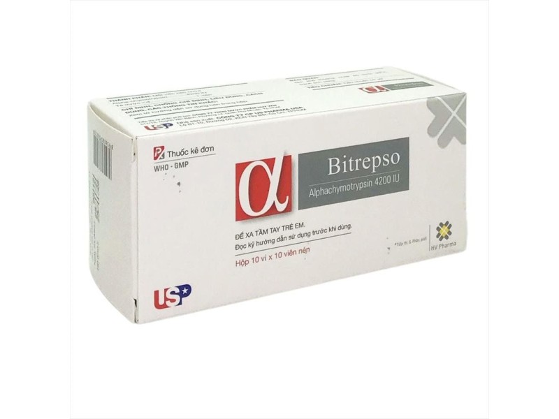 Thuốc kháng viêm chống phù nề Bitrepso (10 vỉ x 10 viên/hộp)