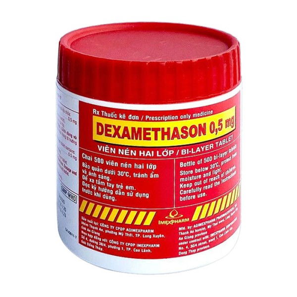 Thuốc kháng viêm Dexamethason 0.5mg Imexpharm (500 viên/hộp)