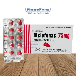 Thuốc giảm đau, kháng viêm Diclofenac 75mg Mipharmco (10 vỉ x 10 viên/hộp)