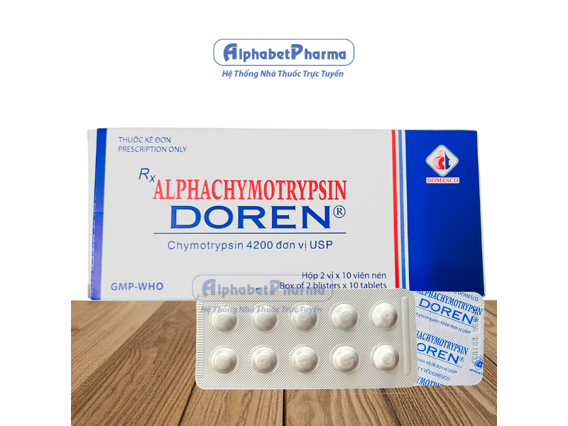 Thuốc kháng viêm chống phù nề Doren (2 vỉ x 10 viên/hộp)