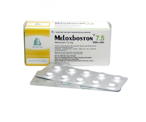 Thuốc giảm đau, kháng viêm Meloxboston 7.5mg (10 vỉ x 10 viên/hộp)