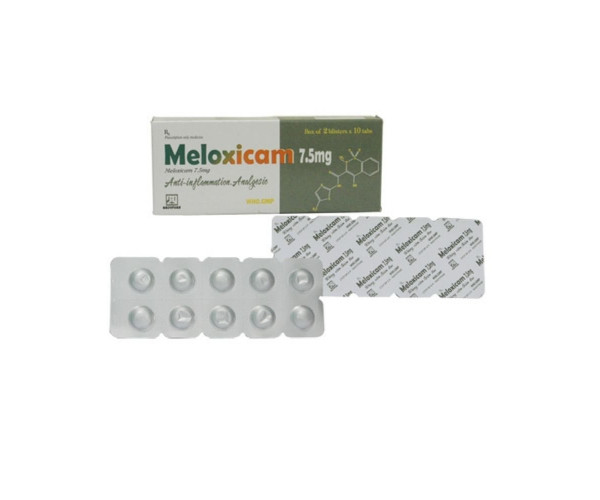 Thuốc giảm đau, kháng viêm Meloxicam 7.5mg Nadyphar (2 vỉ x 10 viên/hộp)