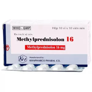 Methylprednisolon 16mg Khapharco (10 vỉ x 10 viên/hộp)