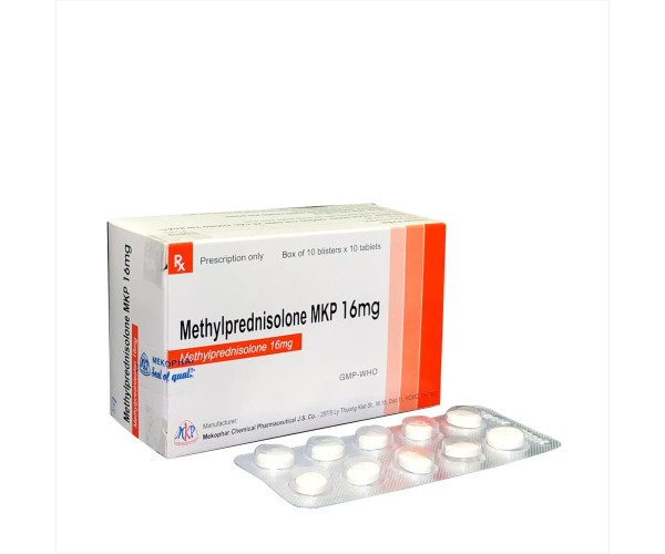 Thuốc kháng viêm Methylprednisolon 16mg MKP (3 vỉ x 10 viên/hộp)