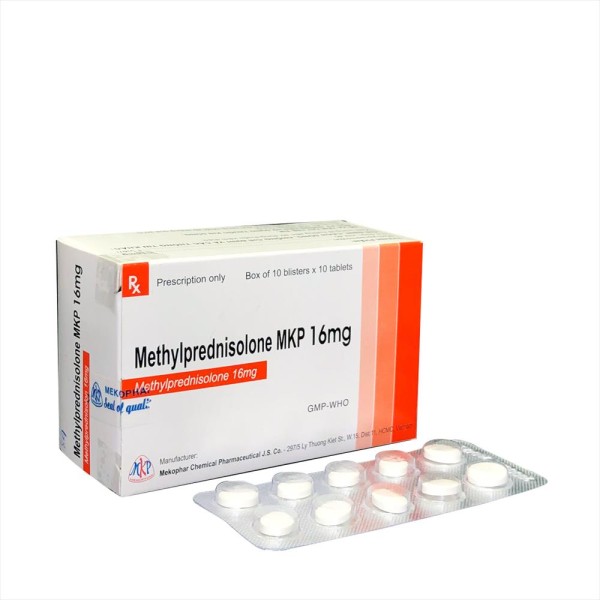 Thuốc kháng viêm Methylprednisolon 16mg MKP (3 vỉ x 10 viên/hộp)