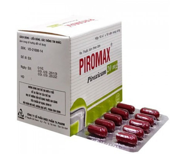 Thuốc kháng viêm, giảm đau Piromax 20mg (10 vỉ x 10 viên/hộp)