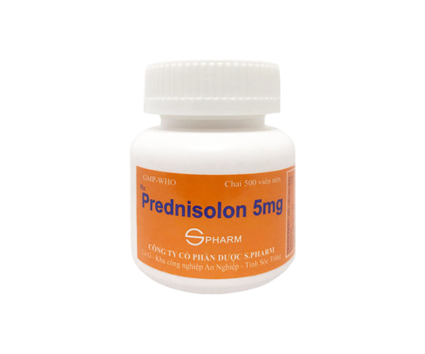 Thuốc kháng viêm Prednisolon 5mg S.Pharm (500 viên/chai)