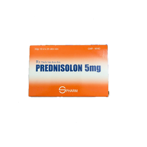Thuốc kháng viêm Prednisolon 5mg S.Pharm (10 vỉ x 25 viên/hộp)