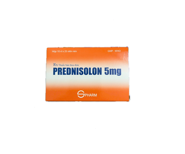 Thuốc kháng viêm Prednisolon 5mg S.Pharm (10 vỉ x 25 viên/hộp)