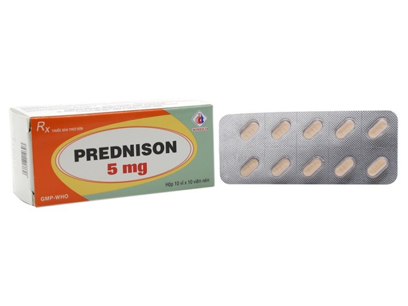 Thuốc kháng viêm  Prednison 5mg DMC (10 vỉ x 10 viên/hộp)