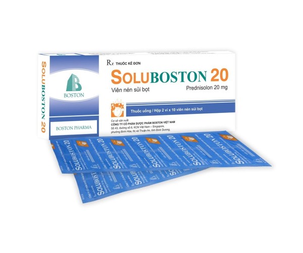 Thuốc kháng viêm Soluboston 20 (2 vỉ x 10 viên/hộp)