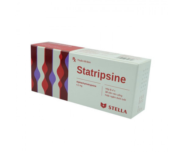 Thuốc kháng viêm chống phù nề Statripsine 4.2mg (5 vỉ x 10 viên/hộp)
