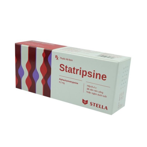 Thuốc kháng viêm chống phù nề Statripsine 4.2mg (5 vỉ x 10 viên/hộp)
