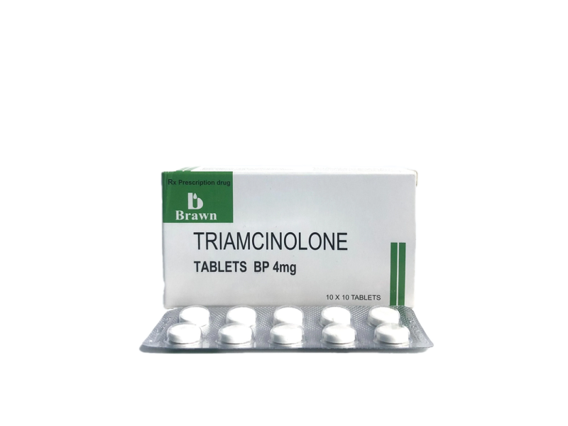Thuốc kháng viêm Triamcinolone 4mg Brawn (10 vỉ x 10 viên/hộp)