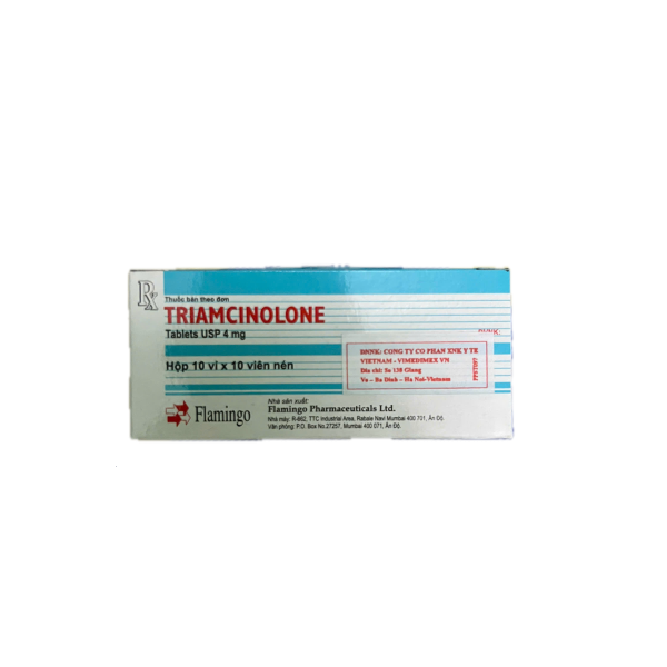 Thuốc kháng viêm Triamcinolone 4mg Flamingo (10 vỉ x 10 viên/hộp)