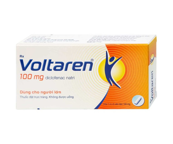 Viên đặt trực tràng giảm đau, kháng viêm Voltaren 100mg (5 viên/hộp)