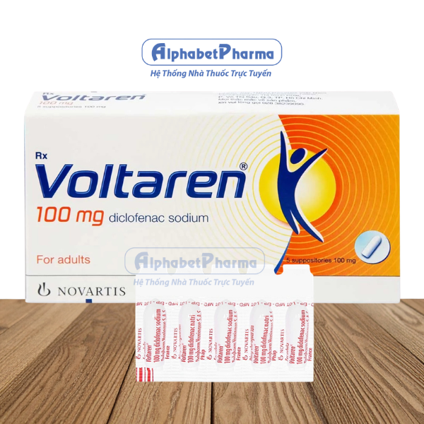 Viên đặt trực tràng giảm đau, kháng viêm Voltaren 100mg (5 viên/hộp)