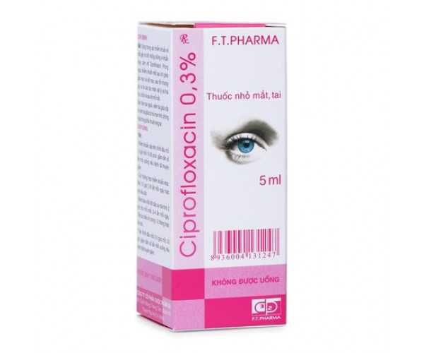 Thuốc nhỏ mắt Ciprofloxacin 0.3% F.T Pharma (5ml)