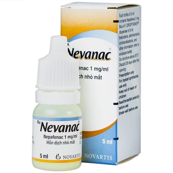 Hỗn dịch nhỏ mắt điều trị viêm và đau sau phẫu thuật thủy tinh thể Nevanac (5ml)