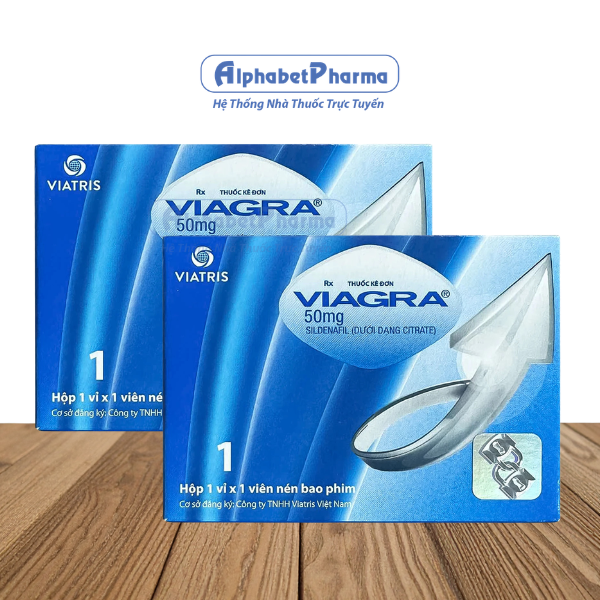 Thuốc trị rối loạn cương dương Viagra 50mg (1 viên/hộp)