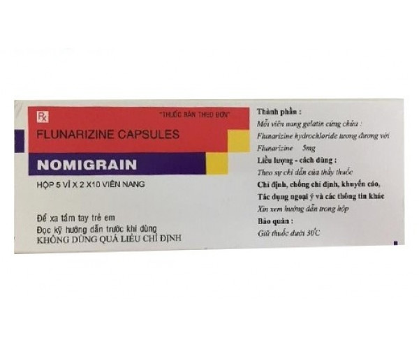 Thuốc điều trị đau nửa đầu Nomigrain 5mg (5 vỉ x 20 viên/hộp)