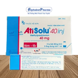 Bột đông khô pha tiêm Atisolu 40 inj (5 lọ/hộp)
