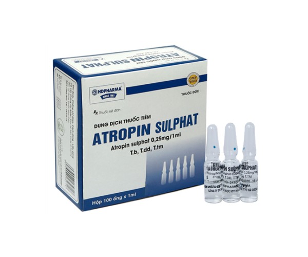 Dung dịch tiêm Atropin Sulphat 0.25mg/ml HDPHARMA (100 ống/hộp)