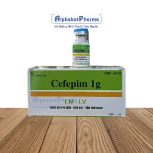 Thuốc bột pha tiêm Cefepim 1g VCP (10 lọ/hộp)