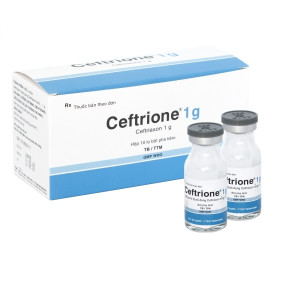 Thuốc bột pha tiêm Ceftrione 1g (10 lọ/hộp)