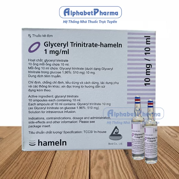 Solution for injection Glyceryl Trinitrate-hameln 1mg/ml (10 ampoules/box)