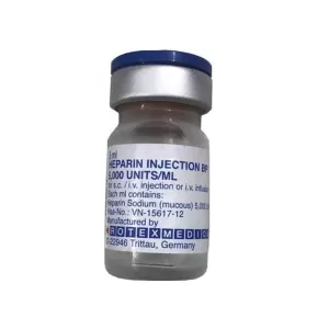Heparin BP 5000 Units/ml (25 lọ/hộp)