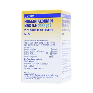 Dung dịch tiêm truyền Human Albumin Baxter 20% (50ml)