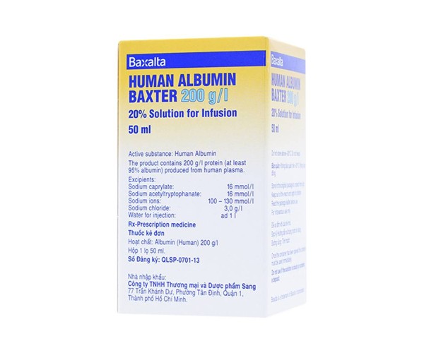 Dung dịch tiêm truyền Human Albumin Baxter 20% (50ml)
