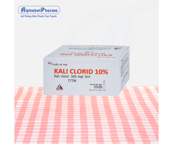 Dung dịch tiêm truyền Kali Clorid 10% Vinphaco 500mg/5ml (50 ống/hộp)