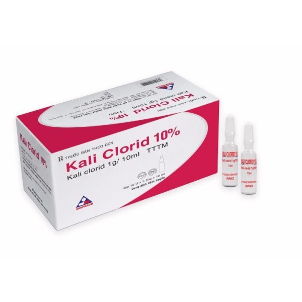 Dung dịch tiêm Kali Clorid 10% Vinphaco 1g/10ml (50 ống/hộp)