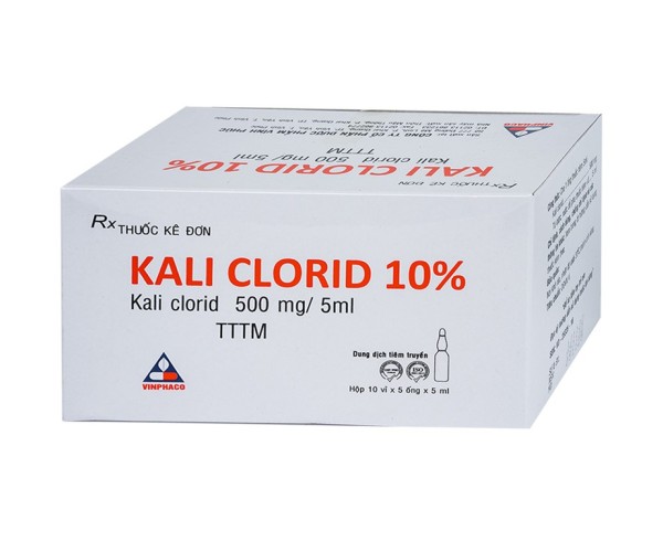 Dung dịch tiêm truyền Kali Clorid 10% Vinphaco 500mg/5ml (50 ống/hộp)