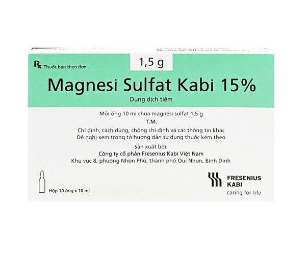 Dung dịch tiêm Magnesi Sulfat Kabi 15% (10 ống/hộp)